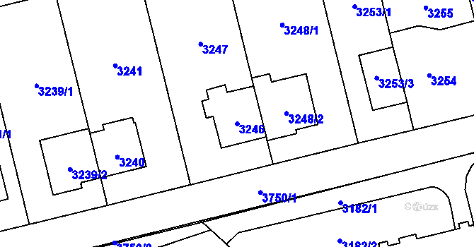 Parcela st. 3246 v KÚ Břevnov, Katastrální mapa