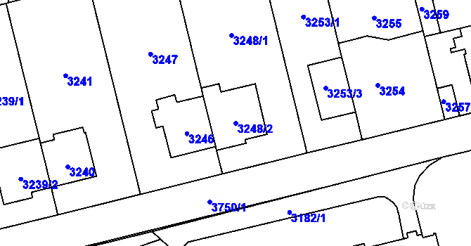 Parcela st. 3248/2 v KÚ Břevnov, Katastrální mapa