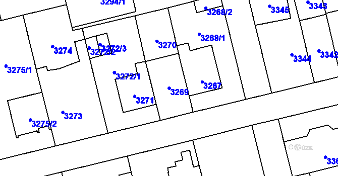Parcela st. 3269 v KÚ Břevnov, Katastrální mapa