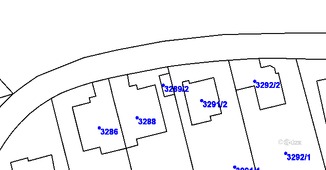 Parcela st. 3289/2 v KÚ Břevnov, Katastrální mapa