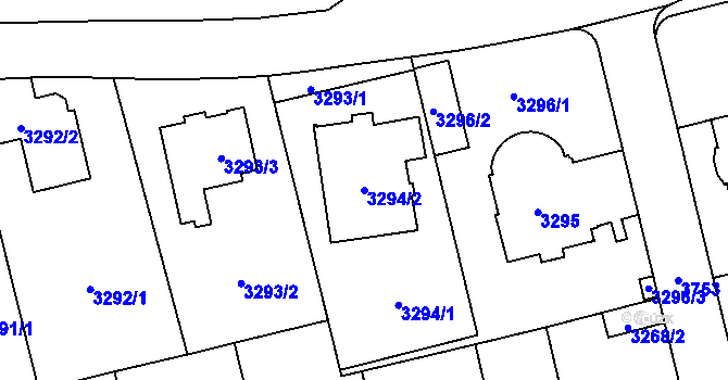 Parcela st. 3294/2 v KÚ Břevnov, Katastrální mapa