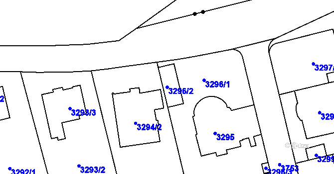 Parcela st. 3296/2 v KÚ Břevnov, Katastrální mapa