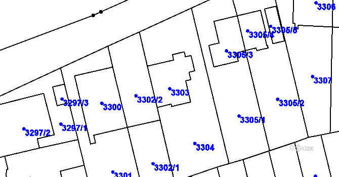 Parcela st. 3303 v KÚ Břevnov, Katastrální mapa