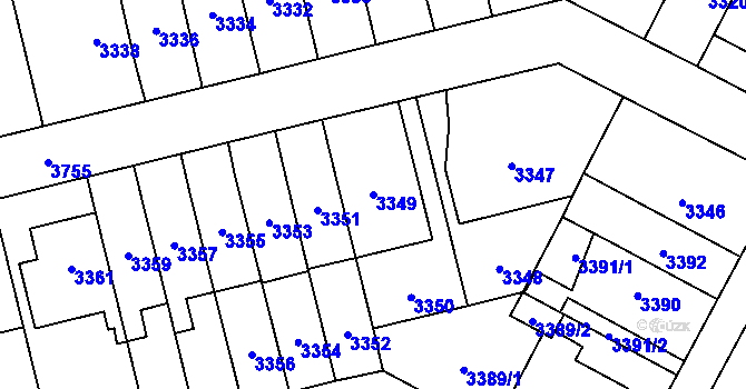 Parcela st. 3349 v KÚ Břevnov, Katastrální mapa