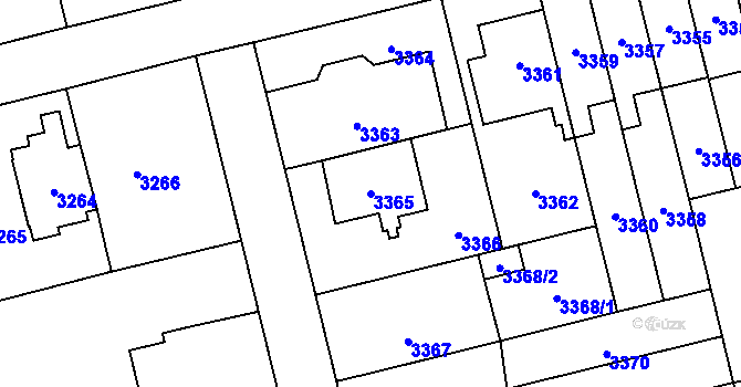 Parcela st. 3365 v KÚ Břevnov, Katastrální mapa