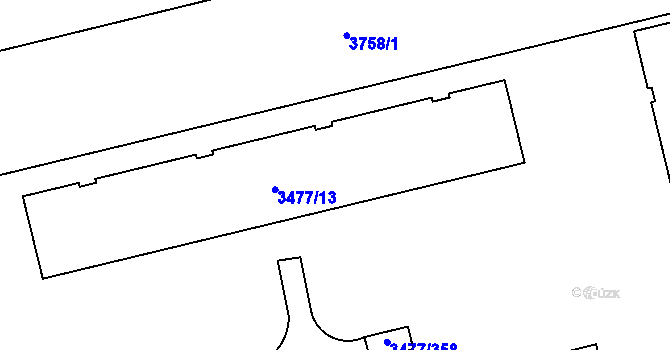 Parcela st. 3477/15 v KÚ Břevnov, Katastrální mapa