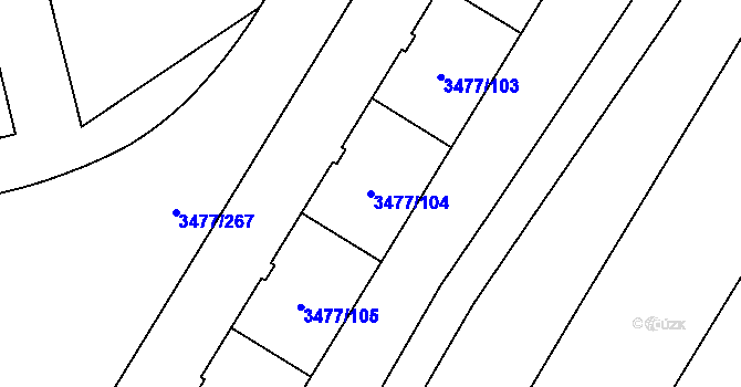 Parcela st. 3477/104 v KÚ Břevnov, Katastrální mapa