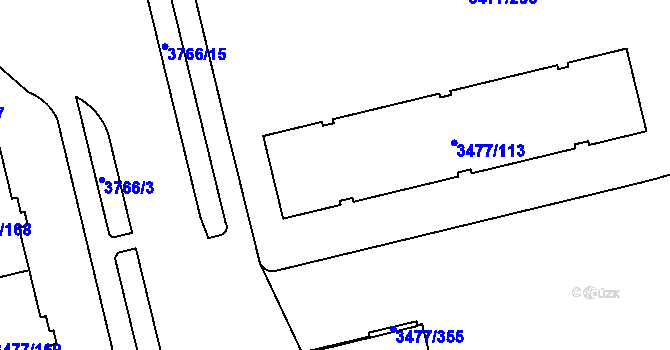 Parcela st. 3477/113 v KÚ Břevnov, Katastrální mapa