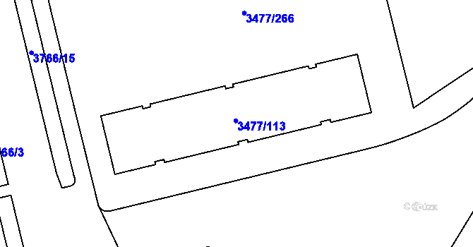 Parcela st. 3477/114 v KÚ Břevnov, Katastrální mapa
