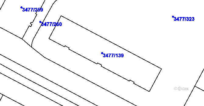 Parcela st. 3477/139 v KÚ Břevnov, Katastrální mapa