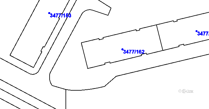 Parcela st. 3477/162 v KÚ Břevnov, Katastrální mapa