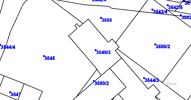 Parcela st. 3549/2 v KÚ Břevnov, Katastrální mapa