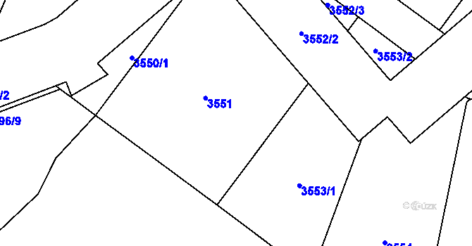 Parcela st. 3552/1 v KÚ Břevnov, Katastrální mapa