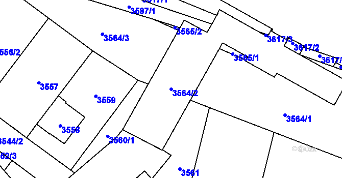 Parcela st. 3564/2 v KÚ Břevnov, Katastrální mapa