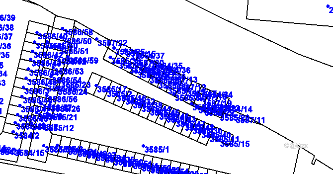 Parcela st. 3585/7 v KÚ Břevnov, Katastrální mapa