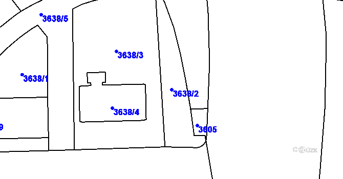 Parcela st. 3638/2 v KÚ Břevnov, Katastrální mapa
