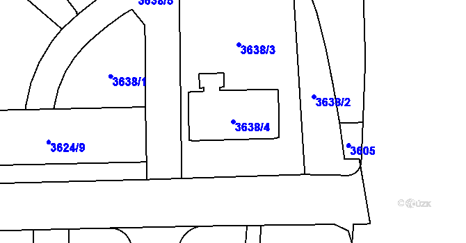 Parcela st. 3638/4 v KÚ Břevnov, Katastrální mapa