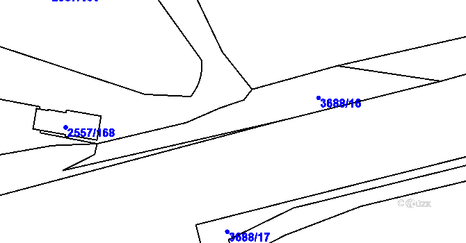 Parcela st. 3688/15 v KÚ Břevnov, Katastrální mapa