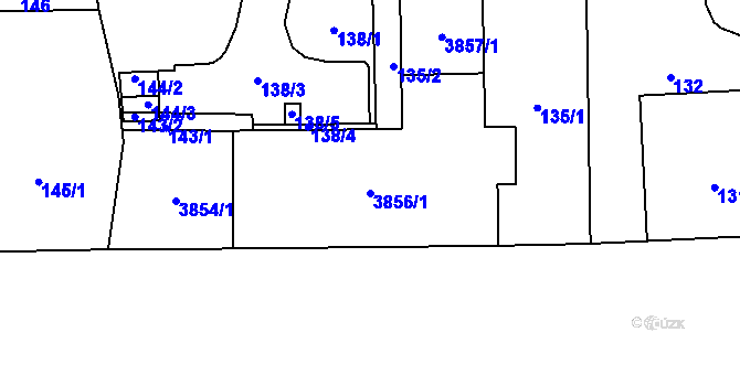 Parcela st. 3856/1 v KÚ Břevnov, Katastrální mapa