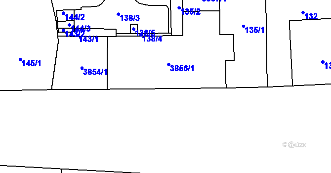 Parcela st. 3856/3 v KÚ Břevnov, Katastrální mapa
