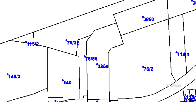 Parcela st. 3859 v KÚ Břevnov, Katastrální mapa
