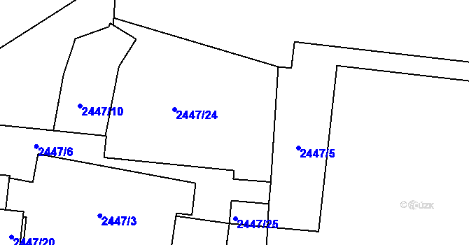 Parcela st. 2447/26 v KÚ Břevnov, Katastrální mapa