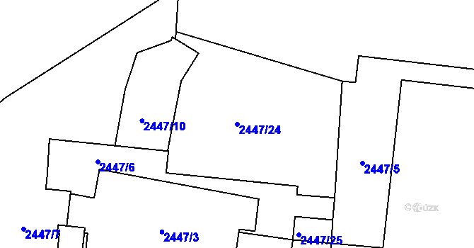 Parcela st. 2447/24 v KÚ Břevnov, Katastrální mapa