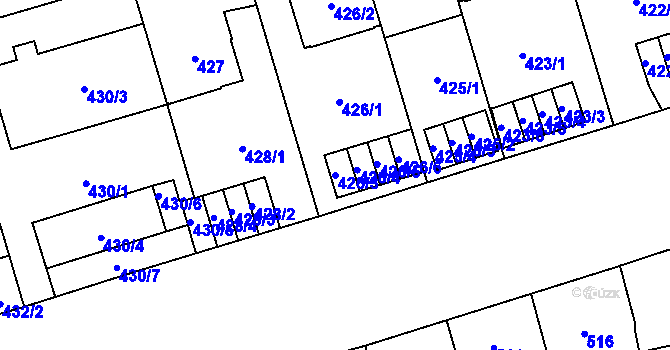 Parcela st. 426/3 v KÚ Břevnov, Katastrální mapa