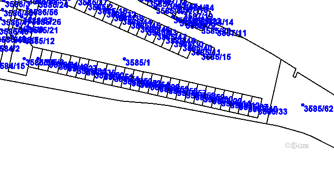 Parcela st. 3585/56 v KÚ Břevnov, Katastrální mapa