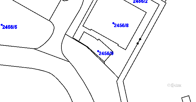 Parcela st. 2456/9 v KÚ Břevnov, Katastrální mapa