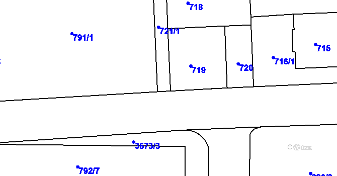 Parcela st. 721/2 v KÚ Břevnov, Katastrální mapa