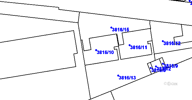 Parcela st. 3816/10 v KÚ Břevnov, Katastrální mapa