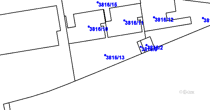 Parcela st. 3816/13 v KÚ Břevnov, Katastrální mapa