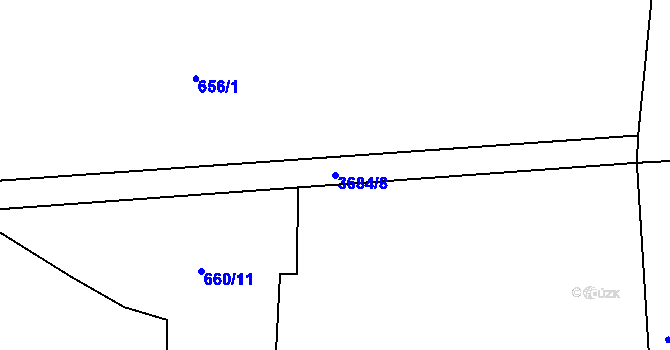 Parcela st. 3684/8 v KÚ Břevnov, Katastrální mapa