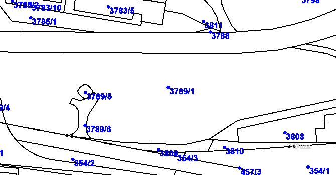 Parcela st. 3789/1 v KÚ Břevnov, Katastrální mapa