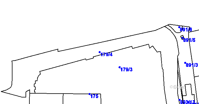 Parcela st. 179/4 v KÚ Břevnov, Katastrální mapa