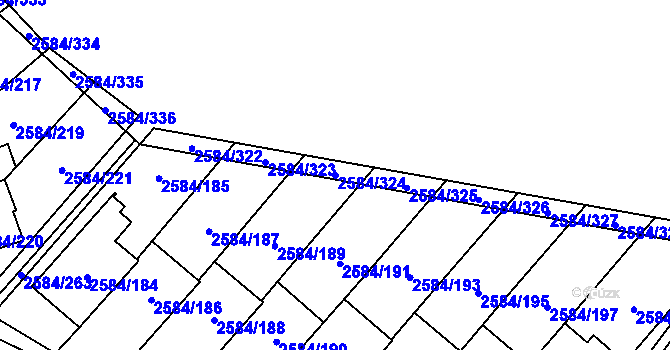 Parcela st. 2584/324 v KÚ Břevnov, Katastrální mapa