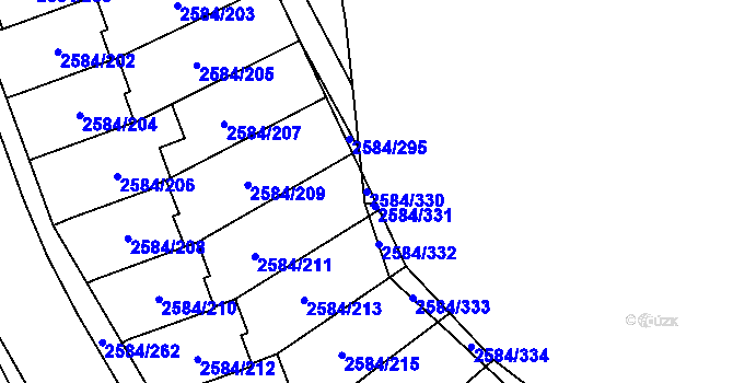 Parcela st. 2584/330 v KÚ Břevnov, Katastrální mapa