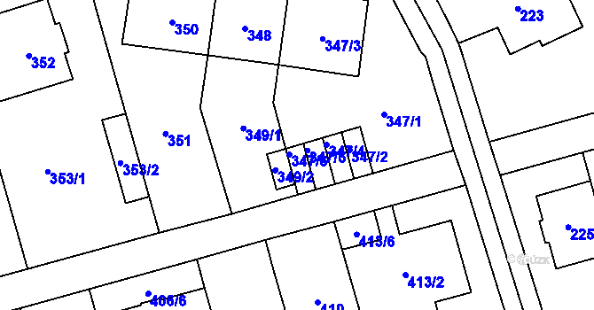 Parcela st. 347/6 v KÚ Břevnov, Katastrální mapa