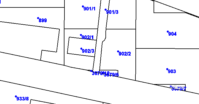 Parcela st. 901/4 v KÚ Břevnov, Katastrální mapa