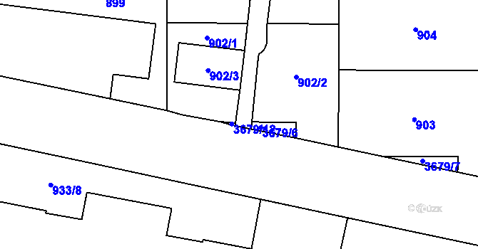 Parcela st. 901/5 v KÚ Břevnov, Katastrální mapa