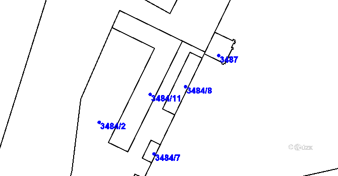 Parcela st. 3484/10 v KÚ Břevnov, Katastrální mapa
