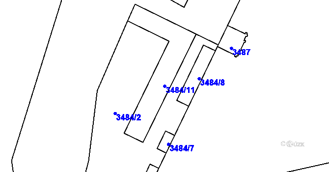 Parcela st. 3484/11 v KÚ Břevnov, Katastrální mapa