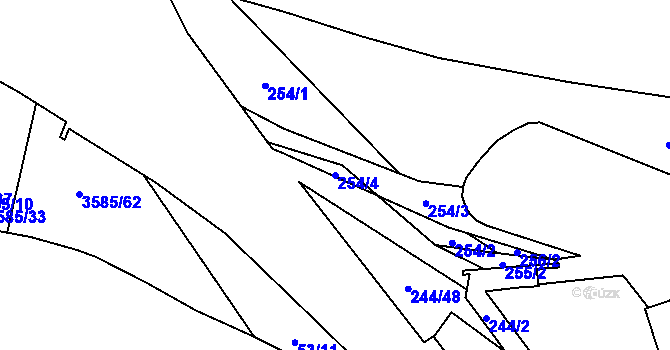 Parcela st. 254/4 v KÚ Břevnov, Katastrální mapa
