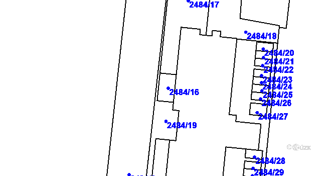 Parcela st. 2484/16 v KÚ Břevnov, Katastrální mapa
