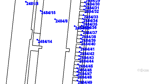 Parcela st. 2484/40 v KÚ Břevnov, Katastrální mapa