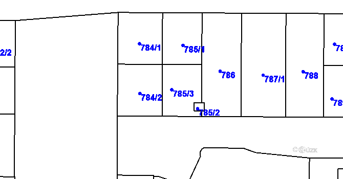 Parcela st. 785/3 v KÚ Břevnov, Katastrální mapa