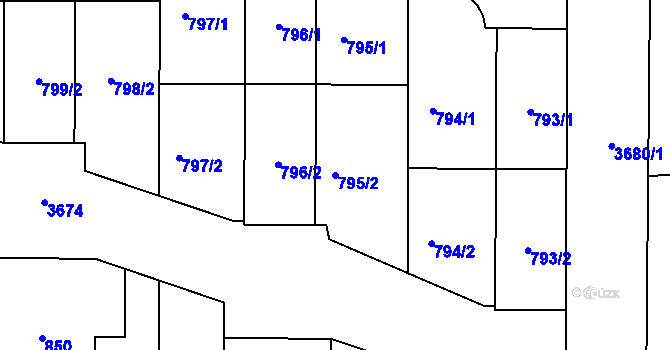 Parcela st. 795/2 v KÚ Břevnov, Katastrální mapa