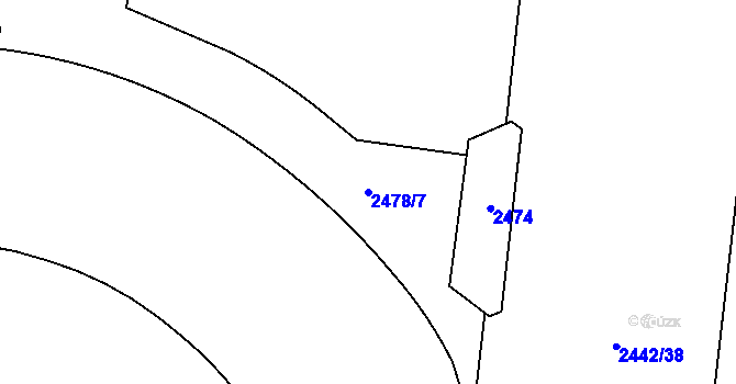 Parcela st. 2478/7 v KÚ Břevnov, Katastrální mapa