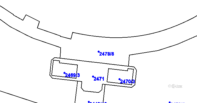 Parcela st. 2478/8 v KÚ Břevnov, Katastrální mapa